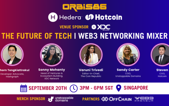 Orbis86 x Hotcoin x Hedera - The Future of Tech: Web3 Networking Mixer in Singapore on September 20th