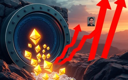 A graphic illustrating Aave's DeFi protocol experiencing an urgent Ethereum liquidity drain, leading to increased crypto borrowing rates.
