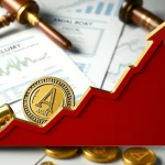 ACM cryptocurrency graph showing sharp decline amid regulatory challenges