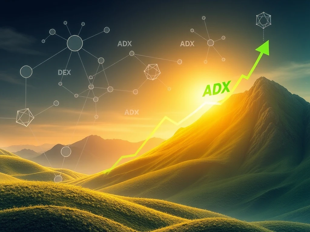A vibrant chart illustrating the dramatic ADX token price surge amidst significant DeFi ecosystem developments.
