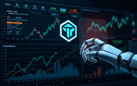 AI crypto trading platform interface with charts and data, symbolizing automated market analysis by Token Metrics.