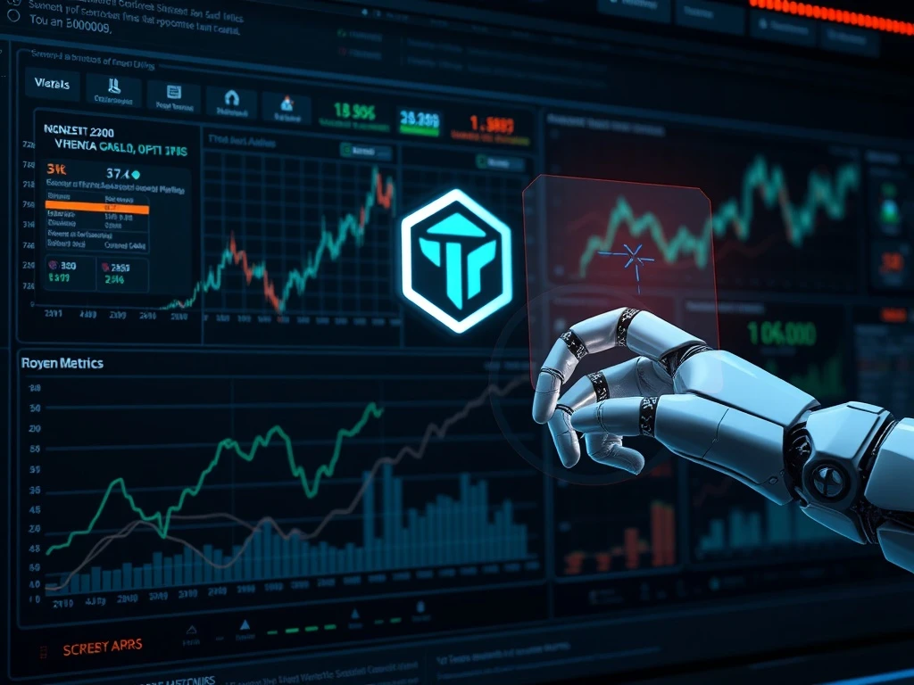 AI crypto trading platform interface with charts and data, symbolizing automated market analysis by Token Metrics.