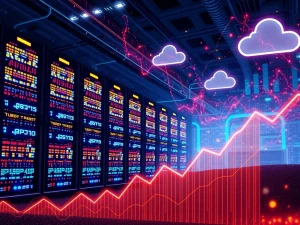 Visualizing Alphabet Q2 earnings success, with AI neural networks and cloud infrastructure symbols showcasing the company's growth drivers.