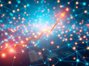 A visual representation of ALT crypto's explosive growth on a digital chart, surrounded by elements symbolizing positive regulatory changes.
