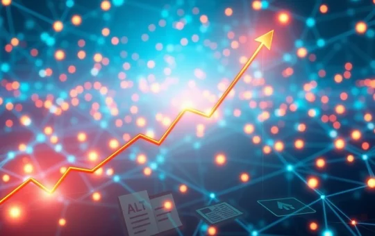A visual representation of ALT crypto's explosive growth on a digital chart, surrounded by elements symbolizing positive regulatory changes.
