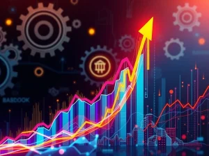 A visual representation of the dramatic ALT token crypto surge on a digital chart, highlighting rapid growth and market excitement.