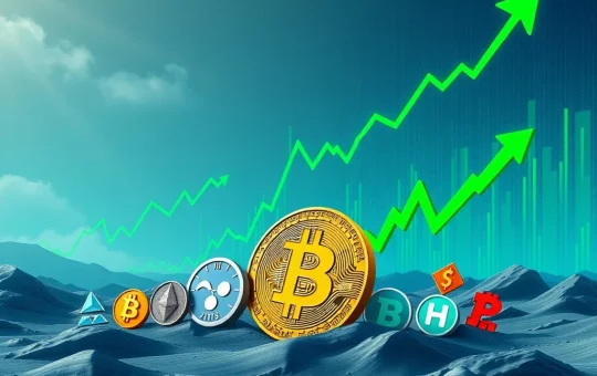 Chart showing Bitcoin dominance decreasing while altcoin market capitalization rises, reflecting shifting cryptocurrency trends.