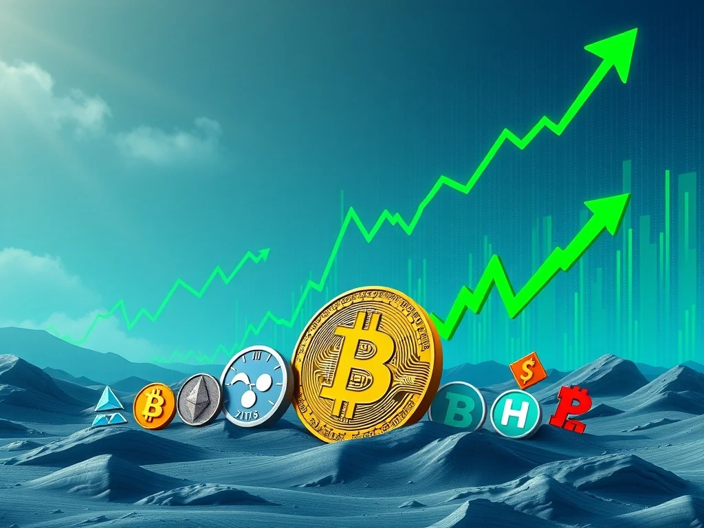 Chart showing Bitcoin dominance decreasing while altcoin market capitalization rises, reflecting shifting cryptocurrency trends.