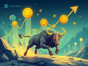 Altcoin market recovery with rising graphs signaling a 2025–2026 bull cycle