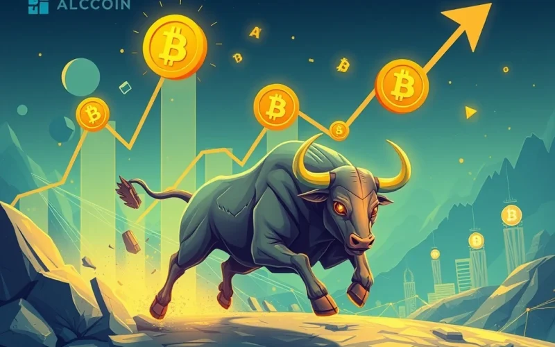 Altcoin market recovery with rising graphs signaling a 2025–2026 bull cycle