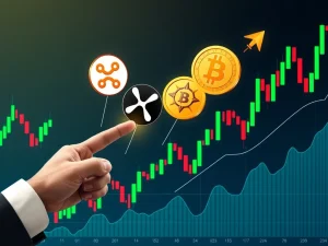 Chart showing significant **altcoin upside** potential, highlighting promising cryptocurrencies identified by early investors amidst market volatility.