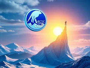 A digital chart showing the rapid growth of Arctic Pablo Coin during its presale phase.
