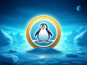 Arctic Pablo presale coin with massive ROI potential in a futuristic icy landscape