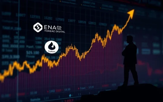 A chart showing a significant Ethena price surge, representing Arthur Hayes' strategic ENA token investment and its positive market impact.
