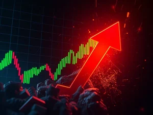 Dramatic ATM price drop shown on a crashing cryptocurrency chart