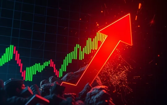 Dramatic ATM price drop shown on a crashing cryptocurrency chart