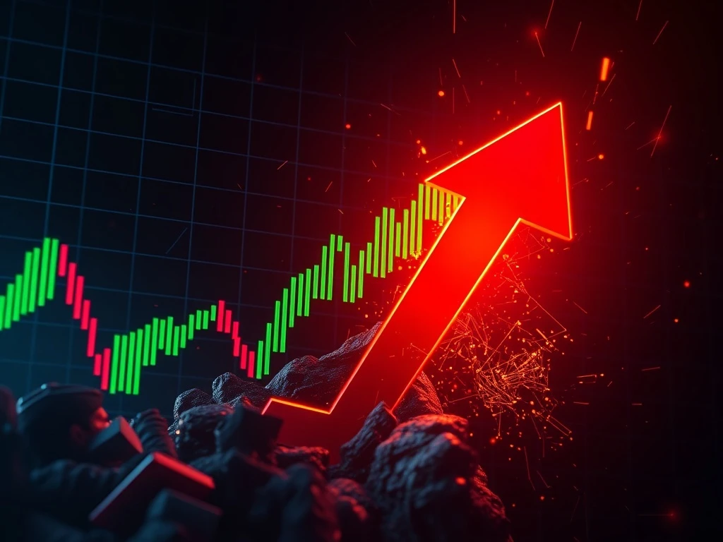 Dramatic ATM price drop shown on a crashing cryptocurrency chart