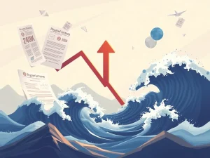 A volatile cryptocurrency chart showing a sharp decline, illustrating the drastic ATM price movement amidst new crypto regulation.