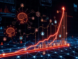 A dynamic chart illustrating the phenomenal 604% surge of Automata Network (ATM) crypto, highlighting rapid growth and technological advancements.