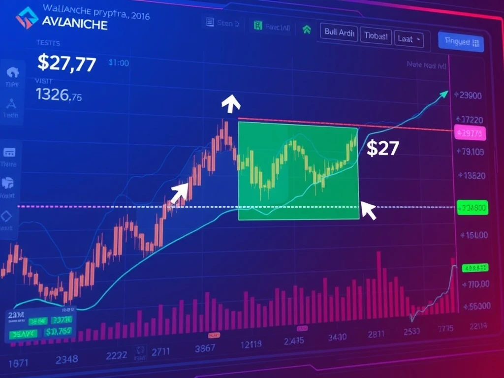 Avalanche AVAX price chart testing $27 resistance with breakout potential toward $36