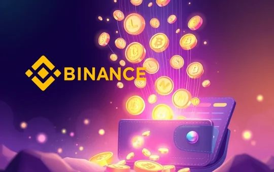 Binance Airdrop tokens flowing into a digital wallet, symbolizing the strategic boost for DeFi Growth.