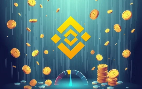 Binance Airdrop tokens descending, symbolizing a dynamic reward system and increased DeFi adoption opportunities.