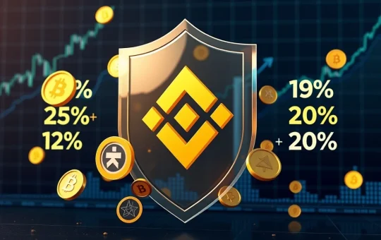 Visualizing Binance's strategic adjustments to altcoin collateral ratios, ensuring trading stability amidst market volatility.
