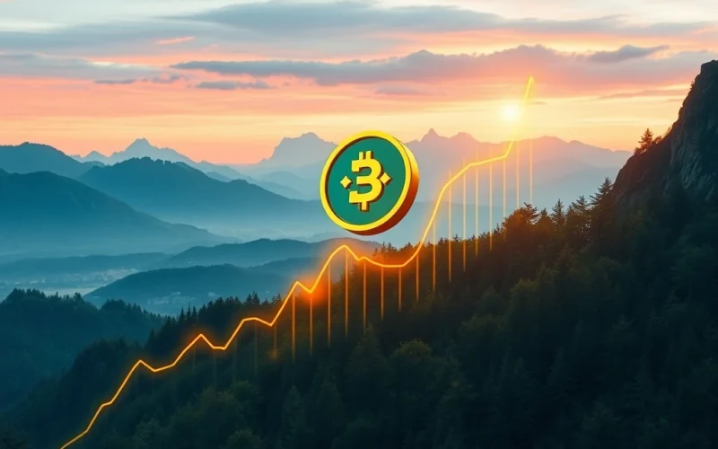 Binance Coin (BNB) hitting new highs, symbolizing growth driven by strong institutional demand and increased trading activity.
