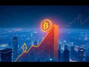 A dynamic chart showing Binance Coin (BNB) price reaching a new all-time high, symbolizing the significant growth driven by institutional adoption.