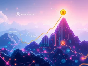 A dynamic chart showing the remarkable surge of Binance Coin (BNB) price, highlighting its all-time high driven by strong market fundamentals.