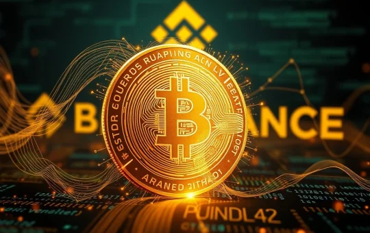 A digital token undergoing a contract swap, symbolizing Binance Alpha's support for PUNDIAI trading upgrades.