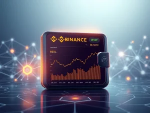 A sleek Binance Wallet interface showcasing seamless BSC and Solana integration, symbolizing the latest Solana news and a significant crypto airdrop.