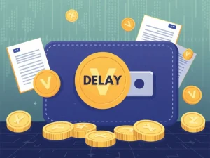 An image symbolizing Binance Wallet's unexpected delay of the VRA Airdrop, highlighting user uncertainty and regulatory hurdles.