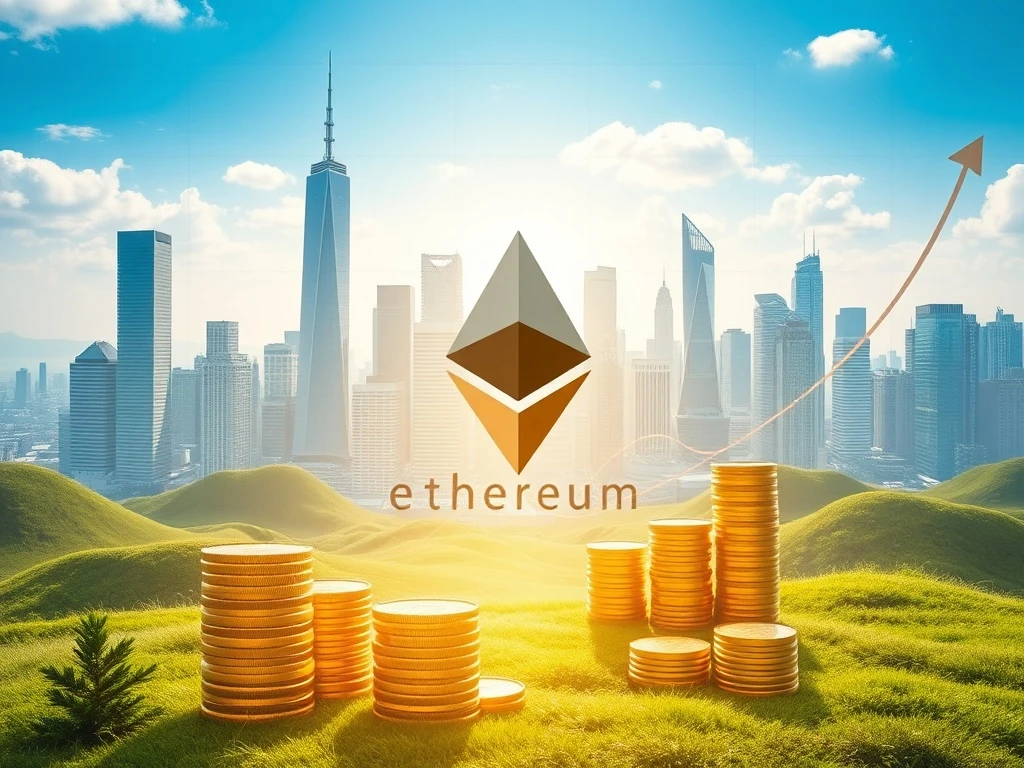 An illustrative graphic showing Bit Digital's capital expansion fueling significant Ethereum holdings, representing strategic ETH investment growth in the crypto market.