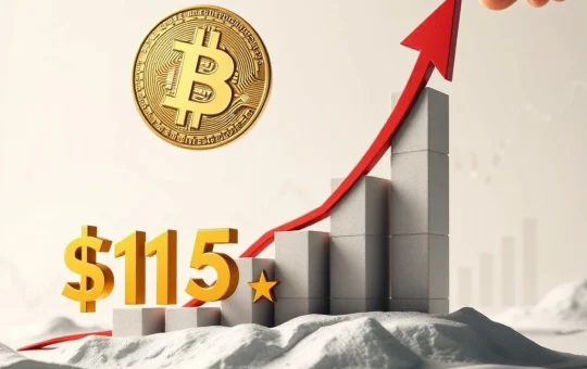 Chart showing Bitcoin's price holding at $115,000, illustrating strong institutional buying and market resilience.