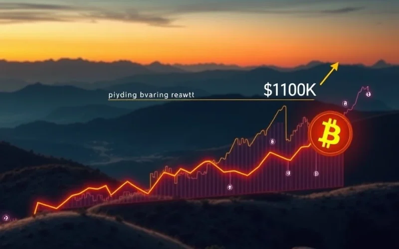 A chart illustrating Bitcoin's price trajectory, showing a strong $110K Bitcoin support level and an ambitious $130K target, fueled by substantial ETF inflows.