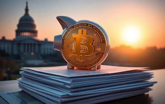 A Bitcoin symbol integrated with a 401(k) piggy bank, representing the potential for Bitcoin investment in US retirement plans.
