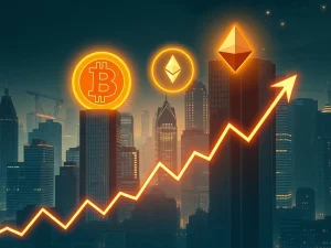Arthur Hayes discussing Bitcoin and Ethereum's potential rise to $250K and $10K by 2025, symbolizing ambitious crypto predictions.