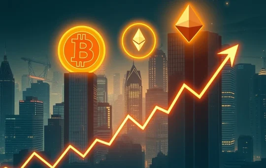 Arthur Hayes discussing Bitcoin and Ethereum's potential rise to $250K and $10K by 2025, symbolizing ambitious crypto predictions.