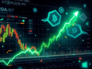 A vibrant chart showing Bitcoin Cash (BCHUSDT) price surging upwards, representing the strong bullish trend and market analysis.