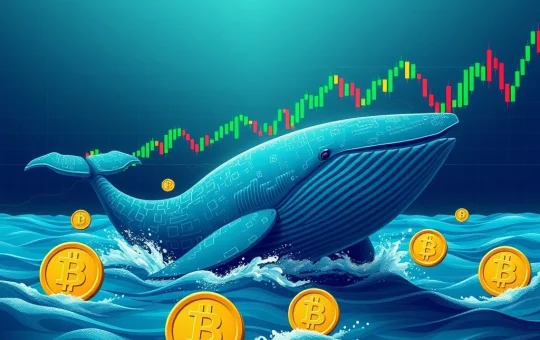 A large digital whale with Bitcoin Cash (BCH) symbols, symbolizing the significant increase in BCH whale activity impacting the market.