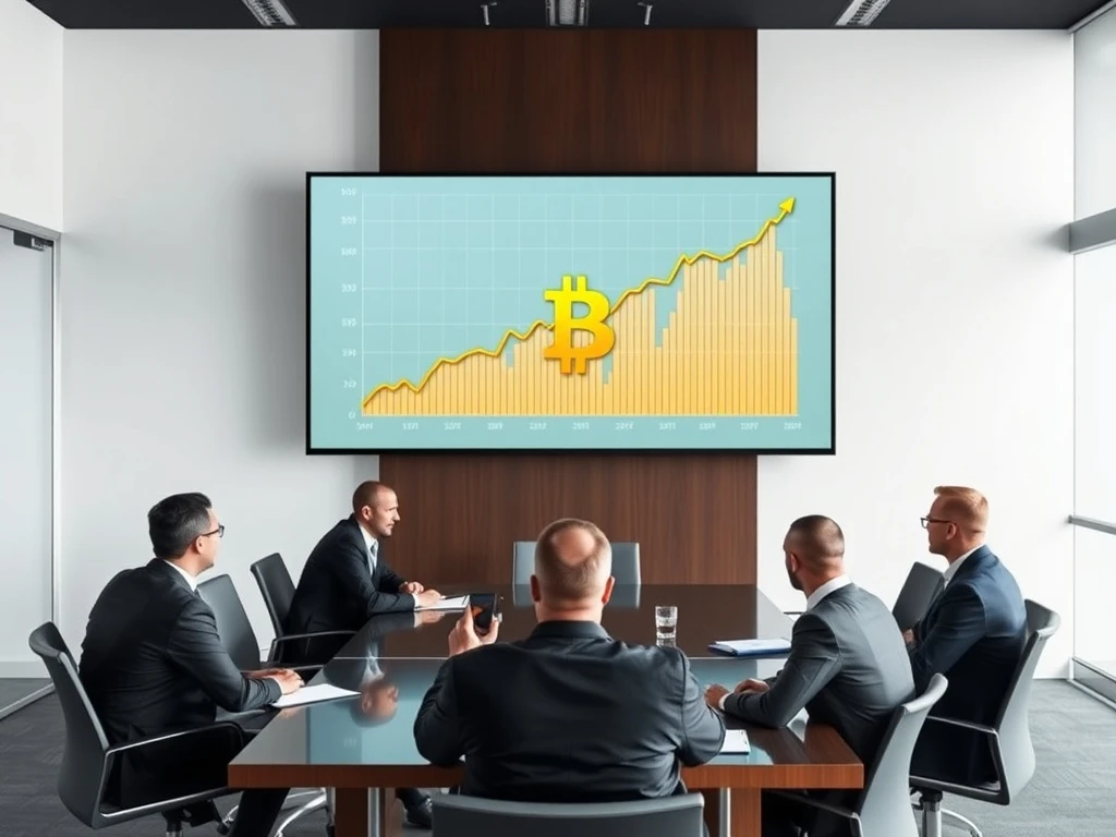 Charts showing Bitcoin's astonishing surge in corporate holdings, symbolizing the growing institutional confidence in Bitcoin.
