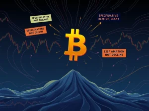 A stable Bitcoin symbol standing strong amidst swirling rumors, conveying that Bitcoin decline claims are overstated and lack evidence.