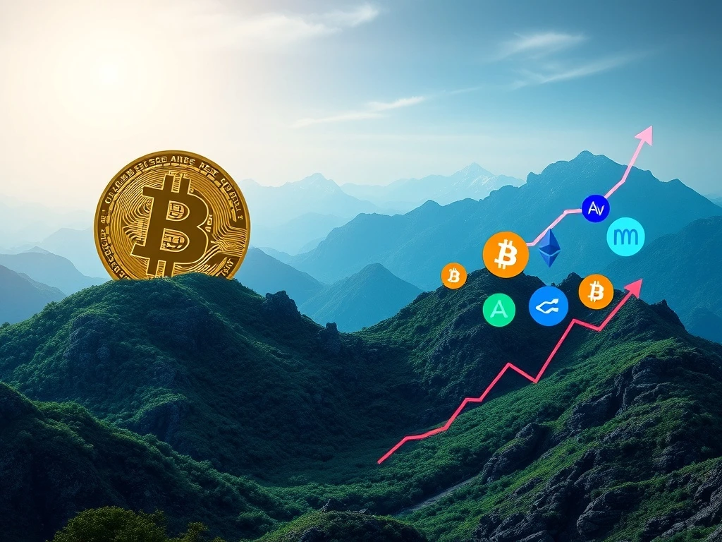 A visual representation of declining Bitcoin dominance and the surging altcoin market, illustrating the dynamic crypto market shift.
