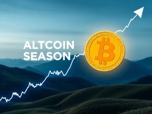 Chart showing Bitcoin's strong market dominance amidst rising Altcoin Season Index, indicating a crucial phase in the cryptocurrency market.