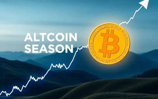 Chart showing Bitcoin's strong market dominance amidst rising Altcoin Season Index, indicating a crucial phase in the cryptocurrency market.