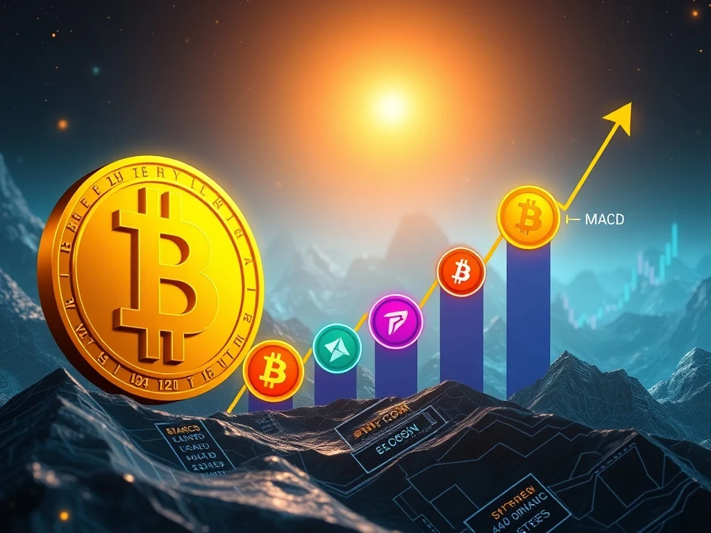 A visual representation of Bitcoin dominance declining as altcoins gain momentum, highlighting the potential for a significant altcoin rally.