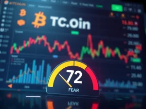 Bitcoin Fear and Greed Index drops to 72 amid market volatility