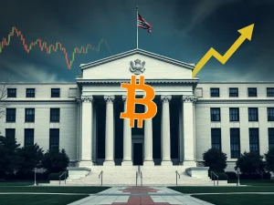 Charts showing Bitcoin price volatility reacting to Federal Reserve interest rate decisions, emphasizing market anticipation for a September rate cut.