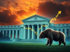 Bitcoin price chart under pressure as Fed rate cut odds decline